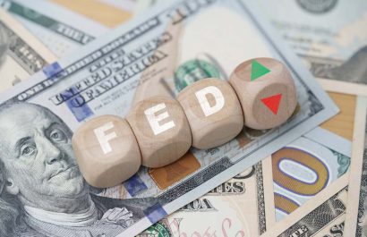 FED wording with up and down arrow on USD dollar banknote for Federal reserve increase and decrease interest rate control which effect to America and world economic growth concept.